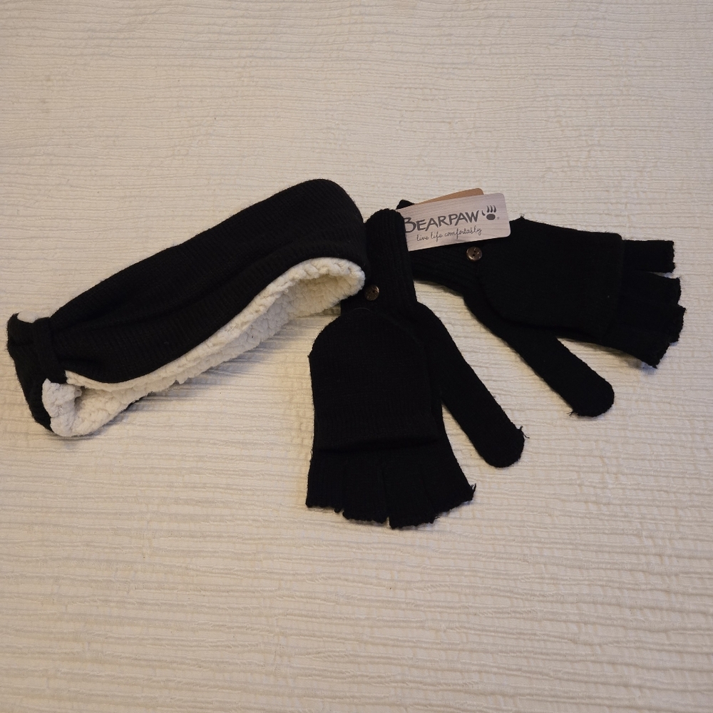 NWT 🐾 Bearpaw Headband and Glove Set